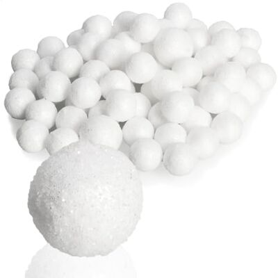 com-four ® 90x boules à neige, boules décoratives en polymousse décorations de Noël polyvalentes avec paillettes décorations pour sapin de Noël (Ø 1,5 cm) com-four ® 90x boules à neige, boules décoratives en polymousse décorations de Noël polyvalentes avec paillettes décorations pour sapin de Noël (Ø 1,5 cm)