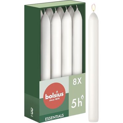 Bolsius - Bougies coniques pour dîner - Blanc - Candle Bolsius - Bougies coniques pour dîner - Blanc - Candle