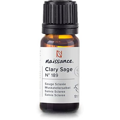 Naissance Huile Essentielle De Sauge Sclarée (No. 189) 10ml Pure, Naturelle, Végan, Non Dilué Pour Aromathérapie, Diffuseur, Humidificateur, Mélange Massage Arôme Apaisant Naissance Huile Essentielle De Sauge Sclarée (No. 189) 10ml Pure, Naturelle, Végan, Non Dilué Pour Aromathérapie, Diffuseur, Humidificateur, Mélange Massage Arôme Apaisant