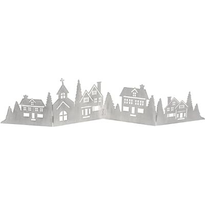 Spetebo Ligne de maison décorative en métal pliable 77 x 17 cm – Gris – Silhouette de ville de Noël pour décoration de table – Décoration de table pour Noël Spetebo Ligne de maison décorative en métal pliable 77 x 17 cm – Gris – Silhouette de ville de Noël pour décoration de table – Décoration de table pour Noël