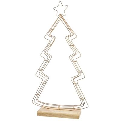GILDE Objet décoratif sapin en aluminium couleur dorée et naturelle Hauteur 87 cm x largeur 45 cm Forme de sapin GILDE Objet décoratif sapin en aluminium couleur dorée et naturelle Hauteur 87 cm x largeur 45 cm Forme de sapin
