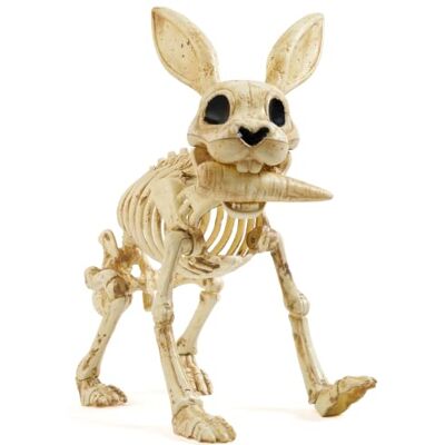 JOYIN Squelette de lapin de 33 cm comme décoration d'Halloween avec carotte, figurine de lapin mobile avec articulations, os en plastique, squelette d'animaux pour maison hantée, fête, décoration de JOYIN Squelette de lapin de 33 cm comme décoration d'Halloween avec carotte, figurine de lapin mobile avec articulations, os en plastique, squelette d'animaux pour maison hantée, fête, décoration de