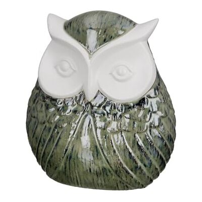 GILDE Figurine de hibou en céramique Vert émaillé Hauteur : 25 cm Décoration Cadeau Objet de collection Accessoire d'intérieur GILDE Figurine de hibou en céramique Vert émaillé Hauteur : 25 cm Décoration Cadeau Objet de collection Accessoire d'intérieur