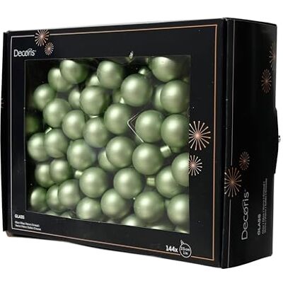 Kaemingk Lot de 144 boules de Noël sur fil de verre 2,5 cm Baies en miroir mat Petites boules décoratives Décoration de Noël et décoration de Noël Vert matcha Kaemingk Lot de 144 boules de Noël sur fil de verre 2,5 cm Baies en miroir mat Petites boules décoratives Décoration de Noël et décoration de Noël Vert matcha
