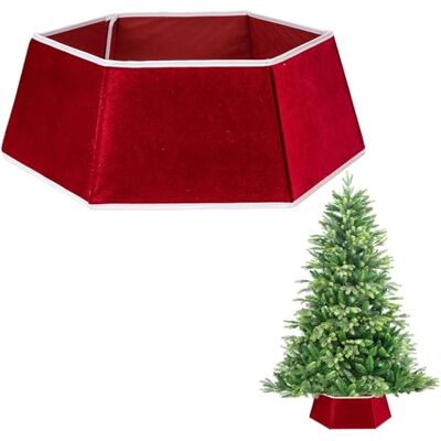 SHATCHI Jupe de sapin de Noël pliable en velours de 68,1 cm pour décoration d'arbre de Noël SHATCHI Jupe de sapin de Noël pliable en velours de 68,1 cm pour décoration d'arbre de Noël