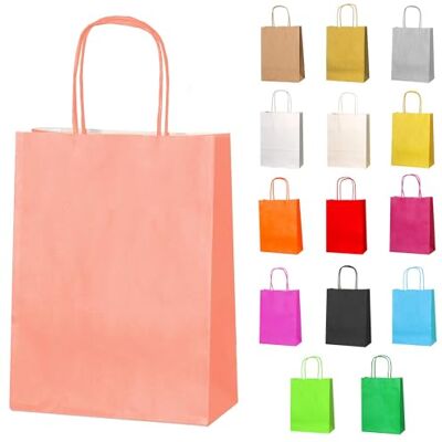 Thepaperbagstore 10 Petite sacs papier Corail anses torsadées 18x22x8cm Sacs kraft colorés pour bonbons, cadeaux, mariages, anniversaires, fêtes et événements Thepaperbagstore 10 Petite sacs papier Corail anses torsadées 18x22x8cm Sacs kraft colorés pour bonbons, cadeaux, mariages, anniversaires, fêtes et événements