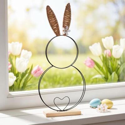 levandeo Lapin décoratif Hauteur : 40 cm En métal et bambou Noir Décoration de table de Pâques Décoration de table Décoration de printemps Décoration métallique levandeo Lapin décoratif Hauteur : 40 cm En métal et bambou Noir Décoration de table de Pâques Décoration de table Décoration de printemps Décoration métallique