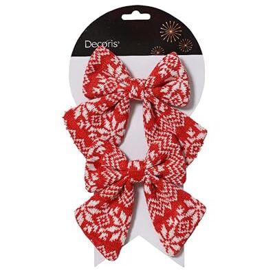 Kaemingk Lot de 2 nœuds de 12 cm avec motif hivernal Nœuds décoratifs de Noël Nœuds pour décoration et bricolage Décoration festive pour Noël, mariage, anniversaire, anniversaire de mariage Rouge et Kaemingk Lot de 2 nœuds de 12 cm avec motif hivernal Nœuds décoratifs de Noël Nœuds pour décoration et bricolage Décoration festive pour Noël, mariage, anniversaire, anniversaire de mariage Rouge et