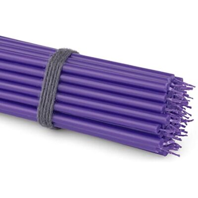 NKlaus 36113 Lot de 50 bougies à tige en paraffine fines sans suie et sans gouttes Longue durée de combustion Violet 16 cm Pour fête, décoration et église NKlaus 36113 Lot de 50 bougies à tige en paraffine fines sans suie et sans gouttes Longue durée de combustion Violet 16 cm Pour fête, décoration et église