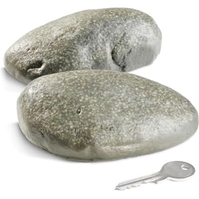 com-four ® 2x Pierre Cachette "Pebblestone" avec Compartiment Secret Imitation réaliste de pierre avec compartiment secret pour clés, géocaching, jardin et cache discrète com-four ® 2x Pierre Cachette "Pebblestone" avec Compartiment Secret Imitation réaliste de pierre avec compartiment secret pour clés, géocaching, jardin et cache discrète