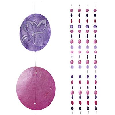 Relaxdays Guirlande de Nacre, Lot de 4, fenêtre, Balcon, Porte, Rideau de séparation, 180 cm, Papillon, Rose-Violet Relaxdays Guirlande de Nacre, Lot de 4, fenêtre, Balcon, Porte, Rideau de séparation, 180 cm, Papillon, Rose-Violet