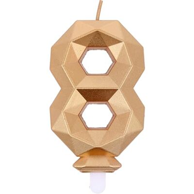 Graziano - Candelina 8 - 7.5 cm - Diamond Gold - candle Graziano - Candelina 8 - 7.5 cm - Diamond Gold - candle