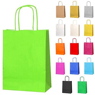 Thepaperbagstore 10 Petite sacs papier Vert Clair anses torsadées 18x22x8cm Sacs kraft colorés pour bonbons, cadeaux, mariages, anniversaires, fêtes et événements Thepaperbagstore 10 Petite sacs papier Vert Clair anses torsadées 18x22x8cm Sacs kraft colorés pour bonbons, cadeaux, mariages, anniversaires, fêtes et événements