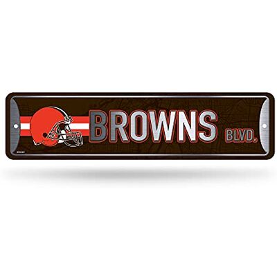 Rico Industries NFL Cleveland Browns Plaque de rue en métal (10,2 x 38,1 cm) – Idéal pour la maison, la chambre à coucher, la cave d'homme Rico Industries NFL Cleveland Browns Plaque de rue en métal (10,2 x 38,1 cm) – Idéal pour la maison, la chambre à coucher, la cave d'homme