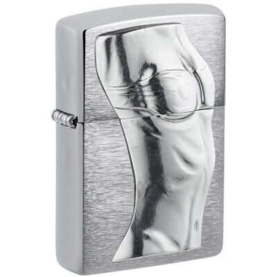 Zippo Briquet Tempête Motif Buste De Femme 3D, Chrome Brossé, Impression Emblem Attached, Rechargeable, Réutilisable, Coupe-vent, Coffret Cadeau, Fabriqué Aux États-Unis Zippo Briquet Tempête Motif Buste De Femme 3D, Chrome Brossé, Impression Emblem Attached, Rechargeable, Réutilisable, Coupe-vent, Coffret Cadeau, Fabriqué Aux États-Unis