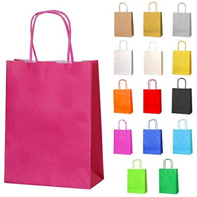 Thepaperbagstore 40 Petite sacs papier Fuchsia anses torsadées 18x22x8cm Sacs kraft colorés pour bonbons, cadeaux, mariages, anniversaires, fêtes et événements Thepaperbagstore 40 Petite sacs papier Fuchsia anses torsadées 18x22x8cm Sacs kraft colorés pour bonbons, cadeaux, mariages, anniversaires, fêtes et événements