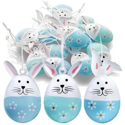 com-four ® 12x cintres décoratifs de Pâques, Lapin de Pâques en forme d'œuf Décorations de Pâques à accrocher aux buissons arbres portes et fenêtres com-four ® 12x cintres décoratifs de Pâques, Lapin de Pâques en forme d'œuf Décorations de Pâques à accrocher aux buissons arbres portes et fenêtres