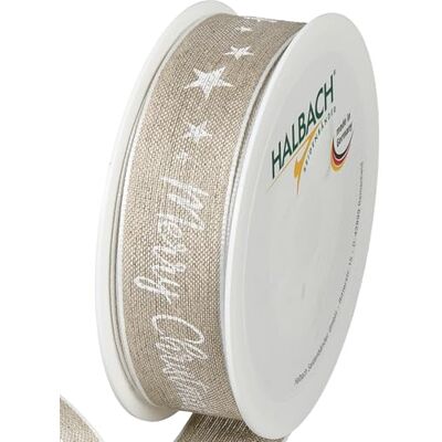Halbach Seidenbänder Ruban cadeau de Noël en lin de qualité supérieure Largeur : 25 mm Longueur : 15 m Ruban de Noël avec fil pour cadeaux et sapin de Noël Fabriqué en Allemagne Couleur : Halbach Seidenbänder Ruban cadeau de Noël en lin de qualité supérieure Largeur : 25 mm Longueur : 15 m Ruban de Noël avec fil pour cadeaux et sapin de Noël Fabriqué en Allemagne Couleur :