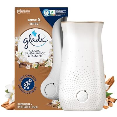 Glade ® Sense & Spray™ Diffuseur Sensual Sandalwood & Jasmine Infusé Aux Huiles Essentielles Glade ® Sense & Spray™ Diffuseur Sensual Sandalwood & Jasmine Infusé Aux Huiles Essentielles