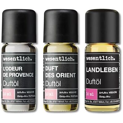 wesentlich. Kit d'huiles parfumées Compositions parfumées harmonieuses pour lampe aromatique, diffuseur et bougies Provence, Orient, vie rurale wesentlich. Kit d'huiles parfumées Compositions parfumées harmonieuses pour lampe aromatique, diffuseur et bougies Provence, Orient, vie rurale