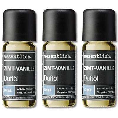 wesentlich. Lot de 3 huiles parfumées Compositions harmonieuses pour lampe à parfum, diffuseur et bougies Cannelle vanille wesentlich. Lot de 3 huiles parfumées Compositions harmonieuses pour lampe à parfum, diffuseur et bougies Cannelle vanille
