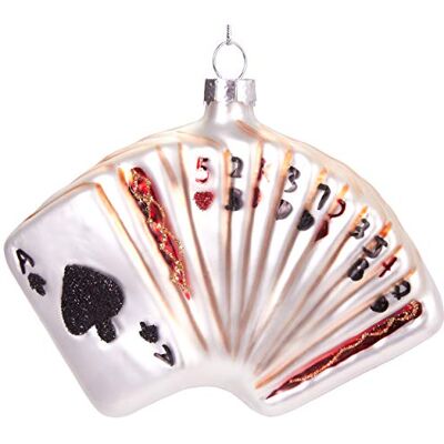 BRUBAKER Jeu de cartes Boules de Noël en verre peintes à la main Décorations d'arbre de Noël soufflé à la main FigurInes Pendentifs décoratifs drôles Boule de Noël 11,5 cm BRUBAKER Jeu de cartes Boules de Noël en verre peintes à la main Décorations d'arbre de Noël soufflé à la main FigurInes Pendentifs décoratifs drôles Boule de Noël 11,5 cm