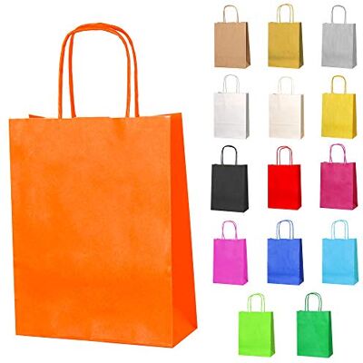 Thepaperbagstore 40 Petite sacs papier Orange anses torsadées 18x22x8cm Sacs kraft colorés pour bonbons, cadeaux, mariages, anniversaires, fêtes et événements Thepaperbagstore 40 Petite sacs papier Orange anses torsadées 18x22x8cm Sacs kraft colorés pour bonbons, cadeaux, mariages, anniversaires, fêtes et événements
