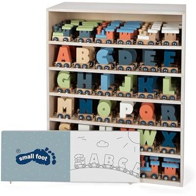 small foot display Polar letter train made of wood, 180 pieces with wagons, locomotives and letters, can be combined, 12597 small foot display Polar letter train made of wood, 180 pieces with wagons, locomotives and letters, can be combined, 12597