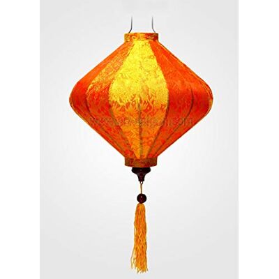 Lampion Asiatique en Soie Orange T Ø35cm Lanterne de Hoi an en Tissu, Bambou et Bois Artisanat et Décoration du Vietnam (RÉF. T20-O) Lampion Asiatique en Soie Orange T Ø35cm Lanterne de Hoi an en Tissu, Bambou et Bois Artisanat et Décoration du Vietnam (RÉF. T20-O)