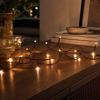Hellum Guirlande lumineuse 50 LED, 7,35 m de long, guirlande lumineuse intérieure, blanc chaud classique, < 59 lm, verte, avec prise, pour sapin de Noël 579130 Hellum Guirlande lumineuse 50 LED, 7,35 m de long, guirlande lumineuse intérieure, blanc chaud classique, < 59 lm, verte, avec prise, pour sapin de Noël 579130