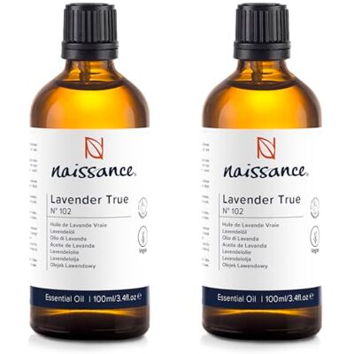 Naissance Huile Essentielle De Lavande Vraie Francaise (No. 102) 200ml (2 X 100ml) Lavandula Angustifolia Huile Relaxante Pour Aromathérapie, Diffuseur, Massage Pure, Naturelle, Végane Naissance Huile Essentielle De Lavande Vraie Francaise (No. 102) 200ml (2 X 100ml) Lavandula Angustifolia Huile Relaxante Pour Aromathérapie, Diffuseur, Massage Pure, Naturelle, Végane