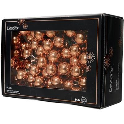 Kaemingk Lot de 144 boules de Noël sur fil de verre 2 cm Petites boules décoratives Décoration de Noël et décoration de Noël Brandy brillant Kaemingk Lot de 144 boules de Noël sur fil de verre 2 cm Petites boules décoratives Décoration de Noël et décoration de Noël Brandy brillant