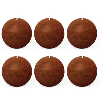 Spaas 6x Bougie Boule Rustique 80 mm 24h bordeaux Spaas 6x Bougie Boule Rustique 80 mm 24h bordeaux