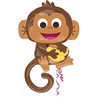 amscan Happy Monkey 3457301 Ballon en aluminium Marron 91 cm amscan Happy Monkey 3457301 Ballon en aluminium Marron 91 cm