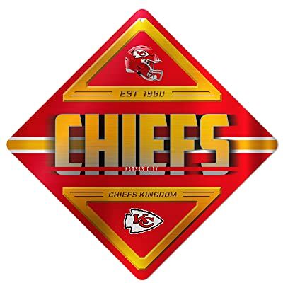 Rico Industries NFL Kansas City Chiefs Metal Crossing Sing – Décoration d'intérieur parfaite pour chambre à coucher, cave, garage, argent, 31,1 x 31,1 cm Rico Industries NFL Kansas City Chiefs Metal Crossing Sing – Décoration d'intérieur parfaite pour chambre à coucher, cave, garage, argent, 31,1 x 31,1 cm