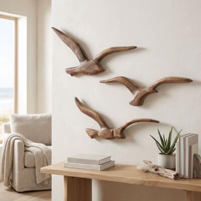 levandeo Lot de 3 décorations murales mouettes en bois marron Sculpture murale Décoration d'oiseau maritime en forme d'oiseau noir. L'art mural moderne au design unique enrichit n'importe quel espace de levandeo Lot de 3 décorations murales mouettes en bois marron Sculpture murale Décoration d'oiseau maritime en forme d'oiseau noir. L'art mural moderne au design unique enrichit n'importe quel espace de