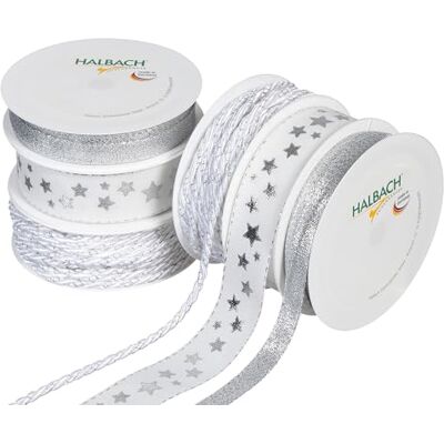 Halbach Seidenbänder Lot de 6 rouleaux de ruban cadeau de Noël de qualité supérieure Lot de 6 rouleaux de rubans décoratifs de Noël et cordons Ruban pour emballage cadeau Halbach Seidenbänder Lot de 6 rouleaux de ruban cadeau de Noël de qualité supérieure Lot de 6 rouleaux de rubans décoratifs de Noël et cordons Ruban pour emballage cadeau