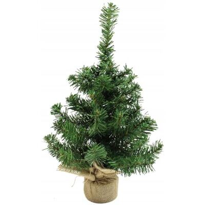 Kaemingk Mini sapin de Noël avec base en toile de jute 45 cm Kaemingk Mini sapin de Noël avec base en toile de jute 45 cm