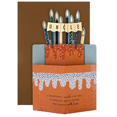 Hallmark Carte d'anniversaire 3D pour oncle Gâteau et bougies Hallmark Carte d'anniversaire 3D pour oncle Gâteau et bougies