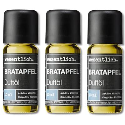 wesentlich. Lot de 3 huiles parfumées Compositions harmonieuses pour lampe à parfum, diffuseur et bougies Pomme au four wesentlich. Lot de 3 huiles parfumées Compositions harmonieuses pour lampe à parfum, diffuseur et bougies Pomme au four