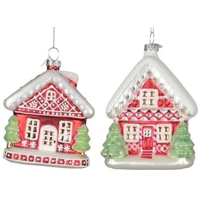 Kaemingk Décoration de Noël en verre 9,2 cm Figurine de maison d'hiver à suspendre 1 pièce assortie Soufflé à la bouche Pendentif pour Noël Décoration d'arbre de Noël et décoration de sapin de Noël Kaemingk Décoration de Noël en verre 9,2 cm Figurine de maison d'hiver à suspendre 1 pièce assortie Soufflé à la bouche Pendentif pour Noël Décoration d'arbre de Noël et décoration de sapin de Noël