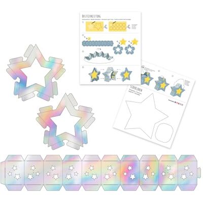 Ursus 18800001F – Lanternes vierges Twinkle Star, argent, env. 19,3 x 18,3 x 8 cm, ébauches pour fabriquer 25 ébauches de lanternes en forme d'étoile, en carton 350 g/m² Ursus 18800001F – Lanternes vierges Twinkle Star, argent, env. 19,3 x 18,3 x 8 cm, ébauches pour fabriquer 25 ébauches de lanternes en forme d'étoile, en carton 350 g/m²