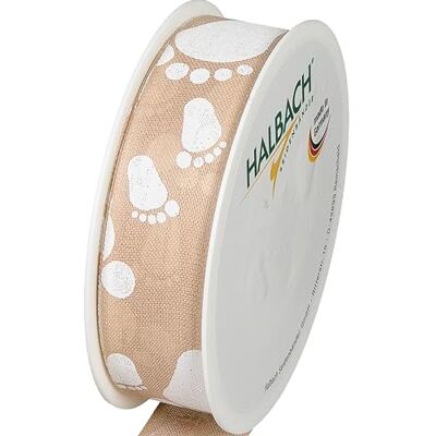 Halbach Seidenbänder Ruban cadeau pour bébé 25 mm x 16 m Ruban décoratif pour fête prénatale et emballage de cadeaux pour fête prénatale Couleur : naturel/blanc Halbach Seidenbänder Ruban cadeau pour bébé 25 mm x 16 m Ruban décoratif pour fête prénatale et emballage de cadeaux pour fête prénatale Couleur : naturel/blanc