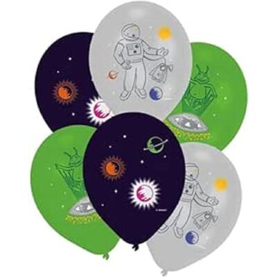amscan Lot de 6 ballons « Space Party » Décoration pour anniversaire d'enfant et fête à thème Diamètre : 27 cm Décoration pour fête d'astronaute amscan Lot de 6 ballons « Space Party » Décoration pour anniversaire d'enfant et fête à thème Diamètre : 27 cm Décoration pour fête d'astronaute