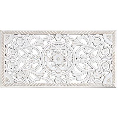 Spetebo Décoration murale à suspendre Blanc shabby 61 x 30 cm Rectangulaire Vintage En bois Maison de campagne Décoration de fenêtre Spetebo Décoration murale à suspendre Blanc shabby 61 x 30 cm Rectangulaire Vintage En bois Maison de campagne Décoration de fenêtre