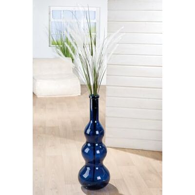 GILDE Vase balleros bombé en verre bleu foncé Hauteur 75 cm Diamètre 26,5 cm Accessoire de décoration d'intérieur Idée cadeau GILDE Vase balleros bombé en verre bleu foncé Hauteur 75 cm Diamètre 26,5 cm Accessoire de décoration d'intérieur Idée cadeau