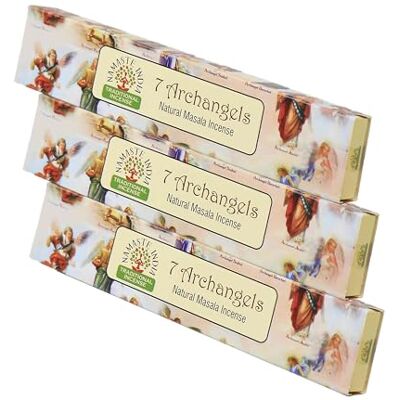 NKlaus 3 bâtons d'encens 7 archangels, 45 g Encens spirituel indien roulé à la main à partir d'ingrédients naturels Masala pour prière et méditation NKlaus 3 bâtons d'encens 7 archangels, 45 g Encens spirituel indien roulé à la main à partir d'ingrédients naturels Masala pour prière et méditation