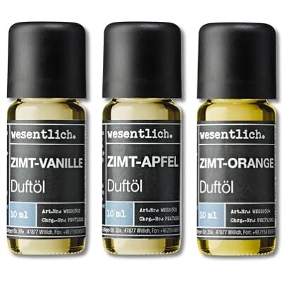 wesentlich. Ensemble d'huiles parfumées Compositions harmonieuses pour brûle-parfum, diffuseur et bougies Cannelle, vanille, cannelle, pomme, cannelle et orange wesentlich. Ensemble d'huiles parfumées Compositions harmonieuses pour brûle-parfum, diffuseur et bougies Cannelle, vanille, cannelle, pomme, cannelle et orange