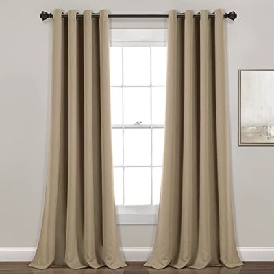 Lush Decor Lush Décor Lot de rideaux occultants à œillets isolants Moka 132 x 213 cm Lush Decor Lush Décor Lot de rideaux occultants à œillets isolants Moka 132 x 213 cm