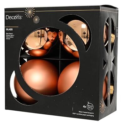 Kaemingk Sfera Vetro D10cm 4pz Mix Brandy Kaemingk Sfera Vetro D10cm 4pz Mix Brandy